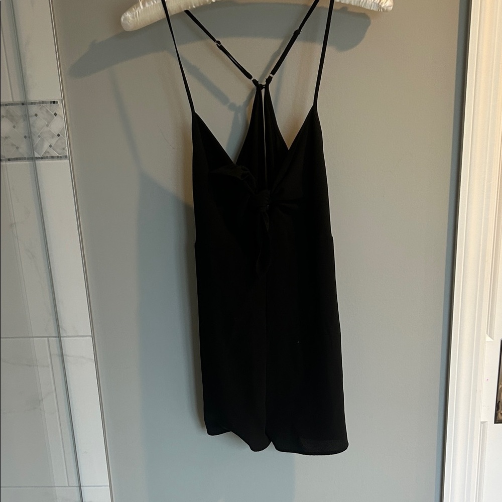 Forever 21 Black Knot-Front Spaghetti-Strap Cami